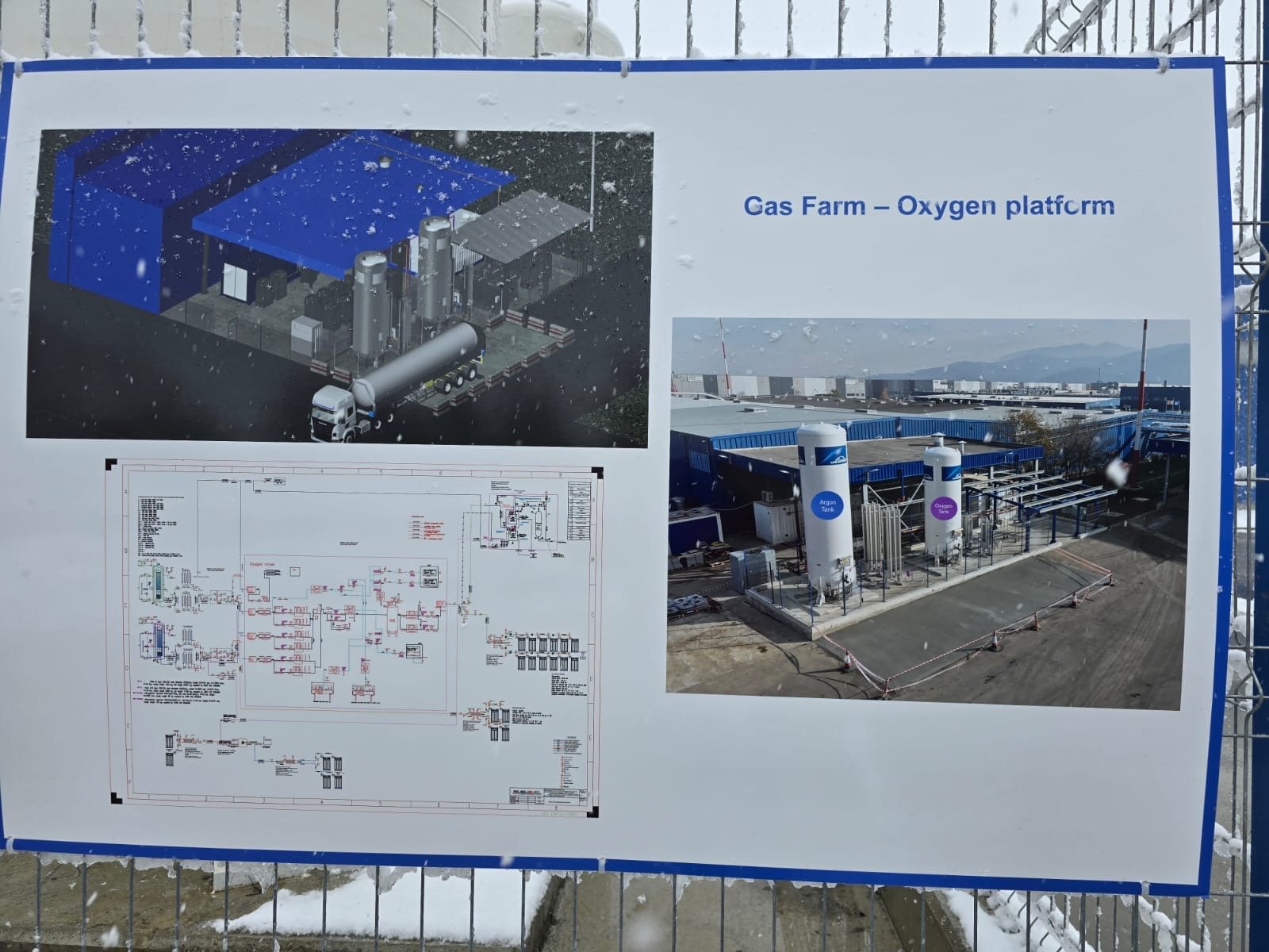 Layout of a gas farm — the oxygen section