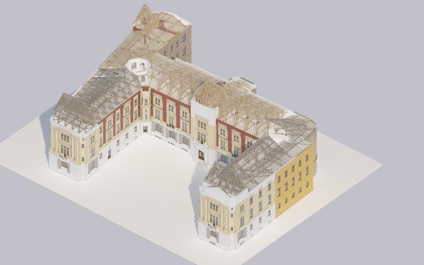 Model 3D al unei clădiri rezultat din scanare laser